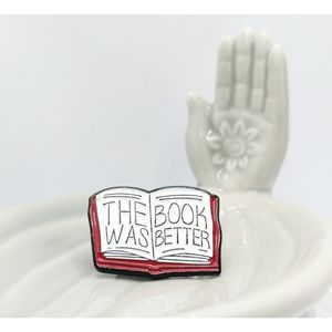 The Book Was Better Enamel Pin NWT Bookworm Badge
